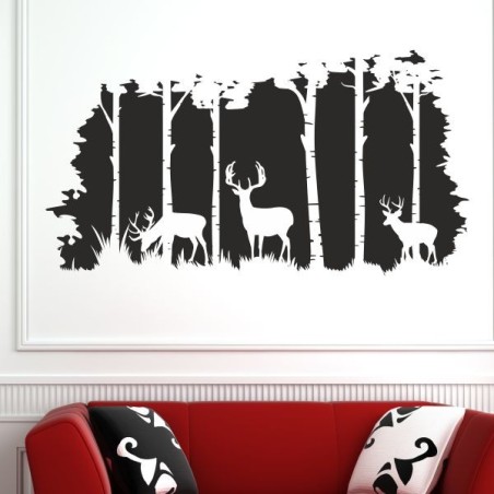 Wandaufkleber Wandtattoo Aufkleber Wand Tattoo Landschaft Berge Alpen Weg Kompass Hirsch Geweih Panorama Wandern Globus Biker