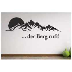 Wohnzimmer Alpen Berge Allgäu "der Berg ruft!" Aufkleber Dekor Wandtattoo Wandaufkleber