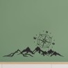 Wandaufkleber Wandtattoo Aufkleber Wand Tattoo Landschaft Berge Alpen Weg Kompass Hirsch Geweih Panorama Wandern Globus Biker