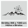 Wandaufkleber Wandtattoo Aufkleber Wand Tattoo Landschaft Berge Alpen Weg Kompass Hirsch Geweih Panorama Wandern Globus Biker