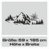 Wandaufkleber Wandtattoo Aufkleber Wand Tattoo Landschaft Berge Alpen Weg Kompass Hirsch Geweih Panorama Wandern Globus Biker