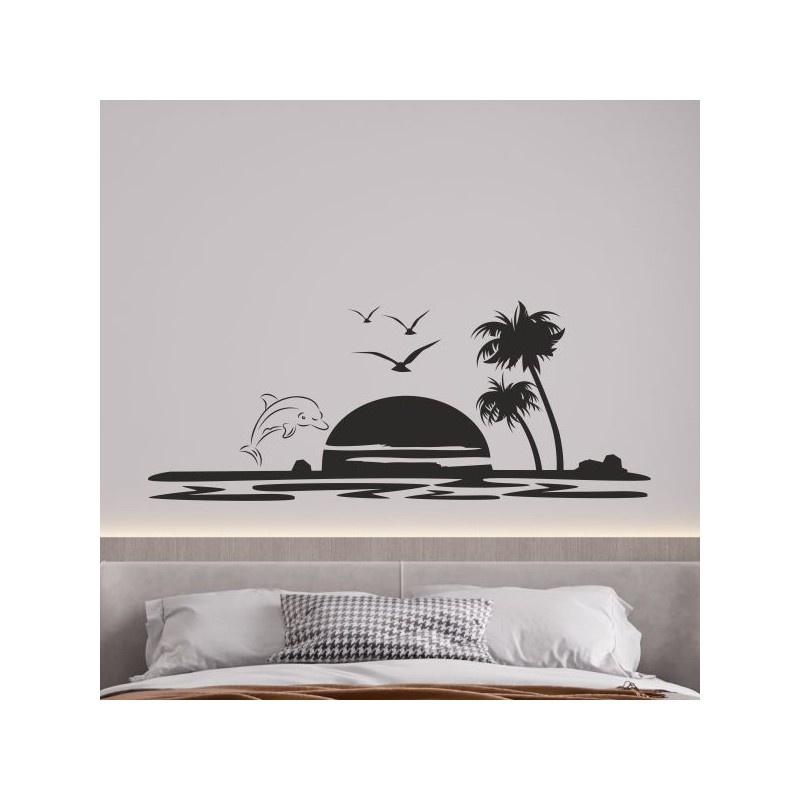 Wandaufkleber Wandtattoo Aufkleber Wand Tattoo Landschaft Berge Alpen Weg Kompass Hirsch Geweih Panorama Wandern Globus Biker