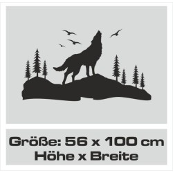 Wandaufkleber Wandtattoo Aufkleber Wand Tattoo Landschaft Berge Alpen Weg Kompass Hirsch Geweih Panorama Wandern Globus Biker