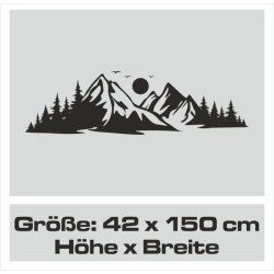 Wandaufkleber Wandtattoo Aufkleber Wand Tattoo Landschaft Berge Alpen Weg Kompass Hirsch Geweih Panorama Wandern Globus Biker