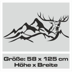 Wandaufkleber Wandtattoo Aufkleber Wand Tattoo Landschaft Berge Alpen Weg Kompass Hirsch Geweih Panorama Wandern Globus Biker