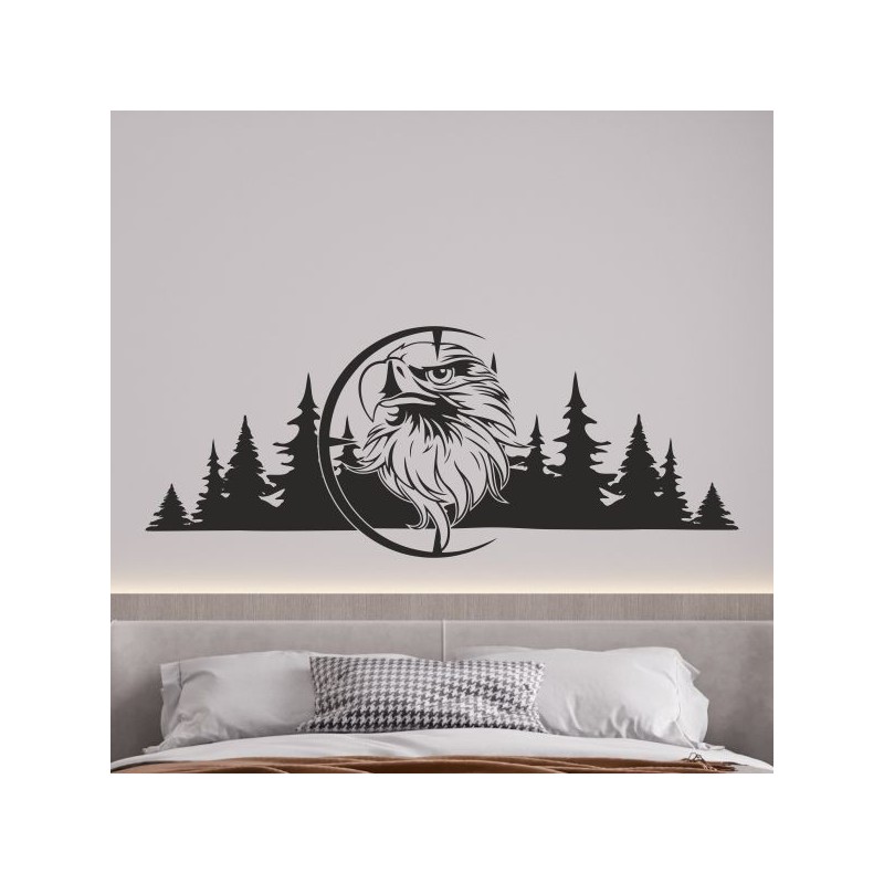 Wandaufkleber Wandtattoo Aufkleber Wand Tattoo Landschaft Berge Alpen Weg Kompass Hirsch Geweih Panorama Wandern Globus Biker