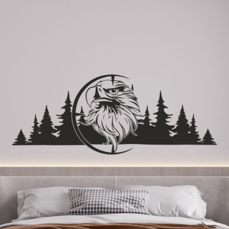 Wandaufkleber Wandtattoo Aufkleber Wand Tattoo Landschaft Berge Alpen Weg Kompass Hirsch Geweih Panorama Wandern Globus Biker