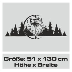 Wandaufkleber Wandtattoo Aufkleber Wand Tattoo Landschaft Berge Alpen Weg Kompass Hirsch Geweih Panorama Wandern Globus Biker