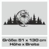 Wandaufkleber Wandtattoo Aufkleber Wand Tattoo Landschaft Berge Alpen Weg Kompass Hirsch Geweih Panorama Wandern Globus Biker