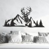 Wandaufkleber Wandtattoo Aufkleber Wand Tattoo Landschaft Berge Alpen Weg Kompass Hirsch Geweih Panorama Wandern Globus Biker