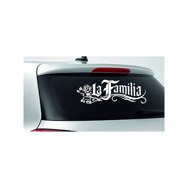 Aufkleber Auto Heckscheibe Car Tattoo Style La Familia Pferd Pferde Gecko Sprüche Power Blumen Ranke Fee Hexe Faultier Kolben