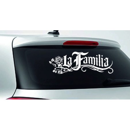 Aufkleber Auto Heckscheibe Car Tattoo Style La Familia Pferd Pferde Gecko Sprüche Power Blumen Ranke Fee Hexe Faultier Kolben
