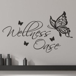 Wandaufkleber Wandtattoo Aufkleber Wand Tattoo Bad Wellness Oase Lounge Relax Spa Erholung Delphin Wasser Meer Blumen Ranke