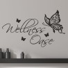 Wandaufkleber Wandtattoo Aufkleber Wand Tattoo Bad Wellness Oase Lounge Relax Spa Erholung Delphin Wasser Meer Blumen Ranke