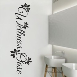 Wandaufkleber Wandtattoo Aufkleber Wand Tattoo Bad Wellness Oase Lounge Relax Spa Erholung Delphin Wasser Meer Blumen Ranke