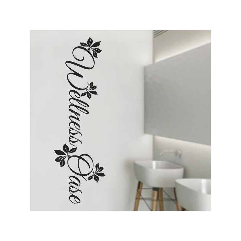 Wandaufkleber Wandtattoo Aufkleber Wand Tattoo Bad Wellness Oase Lounge Relax Spa Erholung Delphin Wasser Meer Blumen Ranke