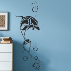 Wandaufkleber Wandtattoo Aufkleber Wand Tattoo Bad Wellness Oase Lounge Relax Spa Erholung Delphin Wasser Meer Blumen Ranke