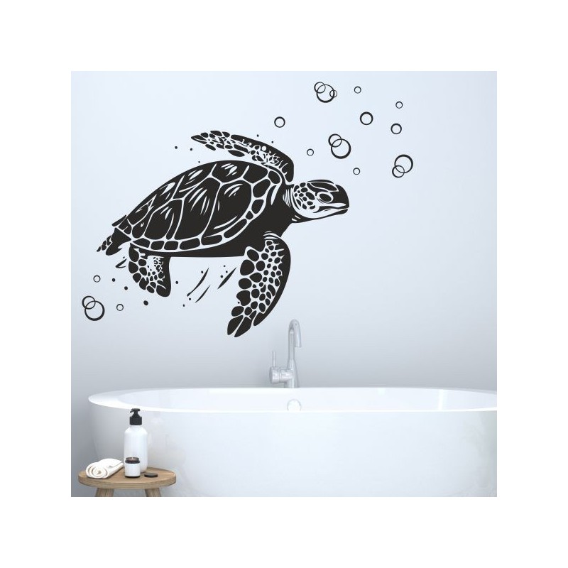 Wandaufkleber Wandtattoo Aufkleber Wand Tattoo Bad Wellness Oase Lounge Relax Spa Erholung Delphin Wasser Meer Blumen Ranke
