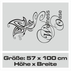 Wandaufkleber Wandtattoo Aufkleber Wand Tattoo Bad Wellness Oase Lounge Relax Spa Erholung Delphin Wasser Meer Blumen Ranke