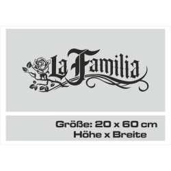 Aufkleber Auto Heckscheibe Car Tattoo Style La Familia Pferd Pferde Gecko Sprüche Power Blumen Ranke Fee Hexe Faultier Kolben