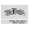 Aufkleber Auto Heckscheibe Car Tattoo Style La Familia Pferd Pferde Gecko Sprüche Power Blumen Ranke Fee Hexe Faultier Kolben