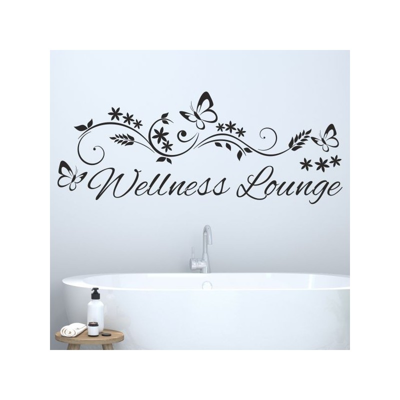 Wandaufkleber Wandtattoo Aufkleber Wand Tattoo Bad Wellness Oase Lounge Relax Spa Erholung Delphin Wasser Meer Blumen Ranke