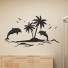 Wandaufkleber Wandtattoo Aufkleber Wand Tattoo Bad Wellness Oase Lounge Relax Spa Erholung Delphin Wasser Meer Blumen Ranke