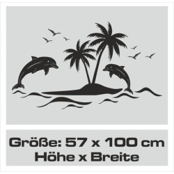 Wandaufkleber Wandtattoo Aufkleber Wand Tattoo Bad Wellness Oase Lounge Relax Spa Erholung Delphin Wasser Meer Blumen Ranke