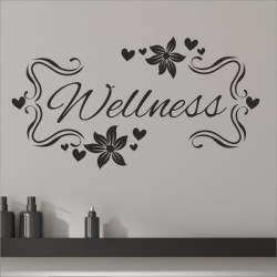 Wandaufkleber Wandtattoo Aufkleber Wand Tattoo Bad Wellness Oase Lounge Relax Spa Erholung Delphin Wasser Meer Blumen Ranke
