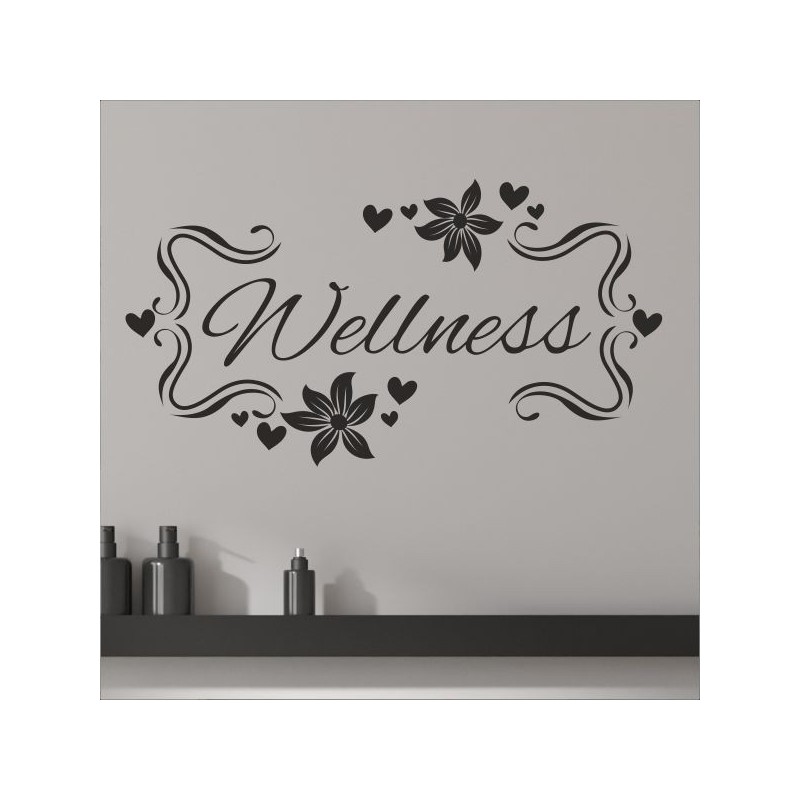 Wandaufkleber Wandtattoo Aufkleber Wand Tattoo Bad Wellness Oase Lounge Relax Spa Erholung Delphin Wasser Meer Blumen Ranke