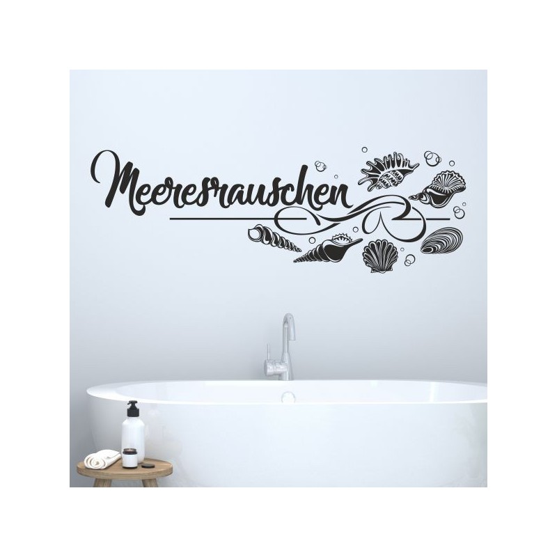 Wandaufkleber Wandtattoo Aufkleber Wand Tattoo Bad Wellness Oase Lounge Relax Spa Erholung Delphin Wasser Meer Blumen Ranke