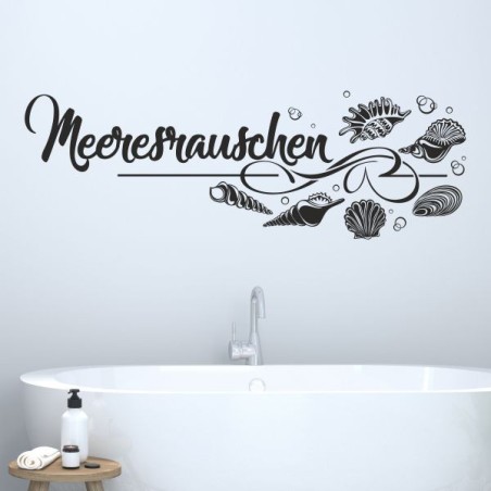 Wandaufkleber Wandtattoo Aufkleber Wand Tattoo Bad Wellness Oase Lounge Relax Spa Erholung Delphin Wasser Meer Blumen Ranke