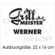 Schürzen KOCH & GRILL Grillschürze Kochschürze Grillmeister Meister Griller + Name