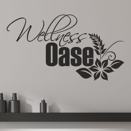 Wandaufkleber Wandtattoo Aufkleber Wand Tattoo Bad Wellness Oase Lounge Relax Spa Erholung Delphin Wasser Meer Blumen Ranke