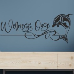 Wandaufkleber Wandtattoo Aufkleber Wand Tattoo Bad Wellness Oase Lounge Relax Spa Erholung Delphin Wasser Meer Blumen Ranke