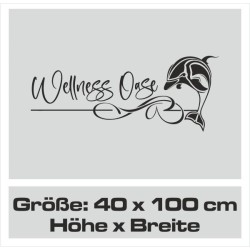 Wandaufkleber Wandtattoo Aufkleber Wand Tattoo Bad Wellness Oase Lounge Relax Spa Erholung Delphin Wasser Meer Blumen Ranke