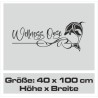 Wandaufkleber Wandtattoo Aufkleber Wand Tattoo Bad Wellness Oase Lounge Relax Spa Erholung Delphin Wasser Meer Blumen Ranke