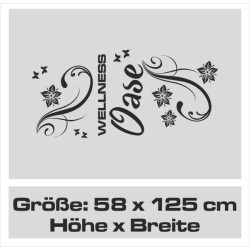 Wandaufkleber Wandtattoo Aufkleber Wand Tattoo Bad Wellness Oase Lounge Relax Spa Erholung Delphin Wasser Meer Blumen Ranke