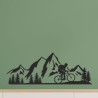 Wandaufkleber Wandtattoo Aufkleber Wand Tattoo Landschaft Berge Alpen Weg Kompass Hirsch Geweih Panorama Wandern Globus Biker