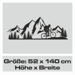 Wandaufkleber Wandtattoo Aufkleber Wand Tattoo Landschaft Berge Alpen Weg Kompass Hirsch Geweih Panorama Wandern Globus Biker