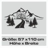Wandaufkleber Wandtattoo Aufkleber Wand Tattoo Landschaft Berge Alpen Weg Kompass Hirsch Geweih Panorama Wandern Globus Biker