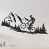 Wandaufkleber Wandtattoo Aufkleber Wand Tattoo Landschaft Berge Alpen Weg Kompass Hirsch Geweih Panorama Wandern Globus Biker
