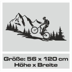 Wandaufkleber Wandtattoo Aufkleber Wand Tattoo Landschaft Berge Alpen Weg Kompass Hirsch Geweih Panorama Wandern Globus Biker