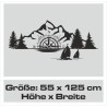 Wandaufkleber Wandtattoo Aufkleber Wand Tattoo Landschaft Berge Alpen Weg Kompass Hirsch Geweih Panorama Wandern Globus Biker
