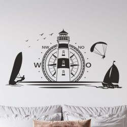 Wandaufkleber Wandtattoo Aufkleber Wand Tattoo Landschaft Berge Alpen Weg Kompass Hirsch Geweih Panorama Wandern Globus Biker