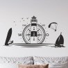 Wandaufkleber Wandtattoo Aufkleber Wand Tattoo Landschaft Berge Alpen Weg Kompass Hirsch Geweih Panorama Wandern Globus Biker