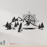Wandaufkleber Wandtattoo Aufkleber Wand Tattoo Landschaft Berge Alpen Weg Kompass Hirsch Geweih Panorama Wandern Globus Biker
