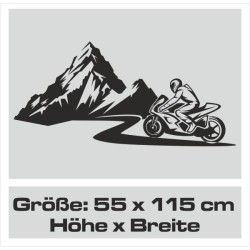 Wandaufkleber Wandtattoo Aufkleber Wand Tattoo Landschaft Berge Alpen Weg Kompass Hirsch Geweih Panorama Wandern Globus Biker