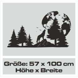 Wandaufkleber Wandtattoo Aufkleber Wand Tattoo Landschaft Berge Alpen Weg Kompass Hirsch Geweih Panorama Wandern Globus Biker