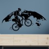 Wandaufkleber Wandtattoo Aufkleber Wand Tattoo Landschaft Berge Alpen Weg Kompass Hirsch Geweih Panorama Wandern Globus Biker